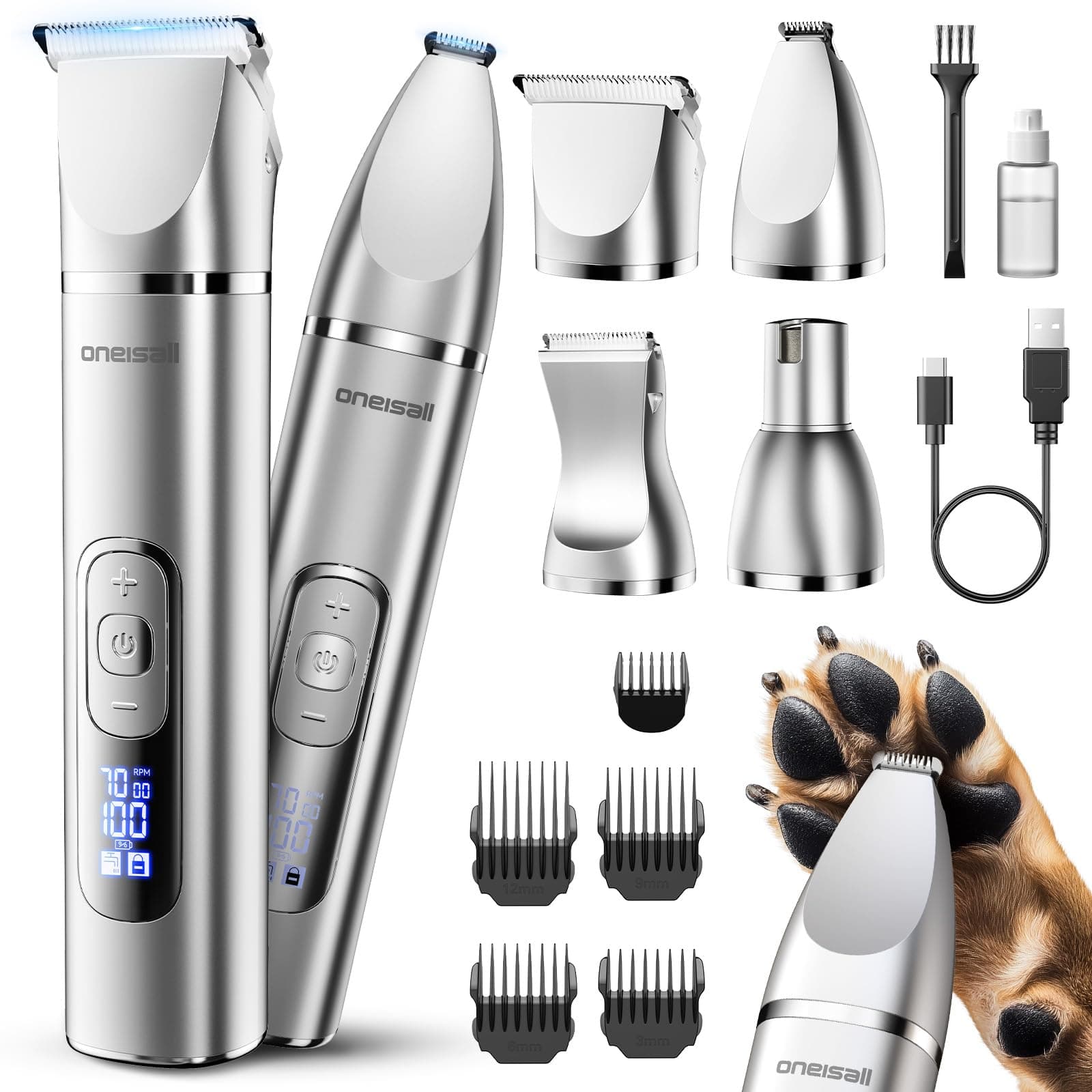 oneisall 4-in-1 LCD Grooming Kit