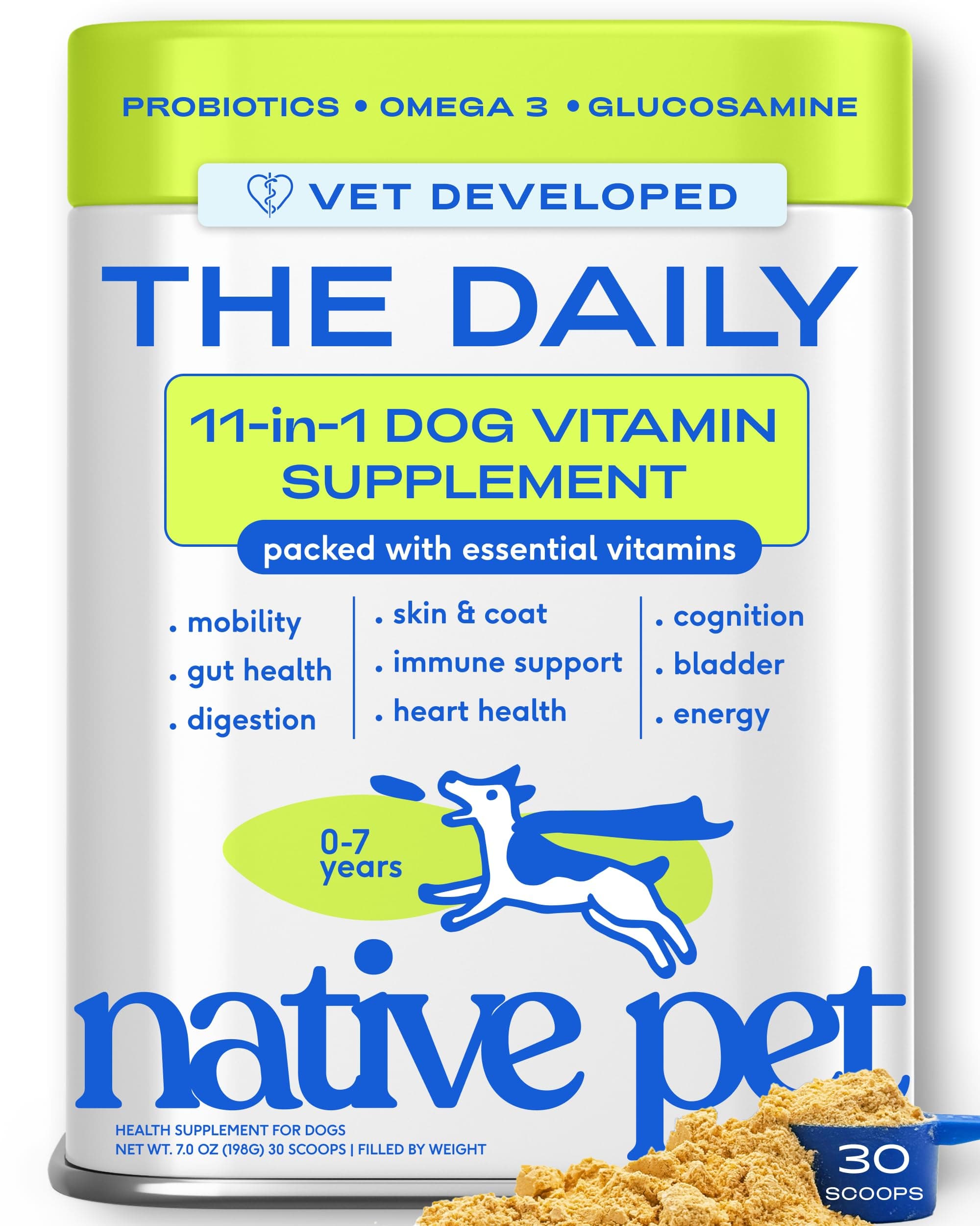 Native Pet The Daily Dog Multivitamin Powder (11-in-1, 30 Scoops) product image