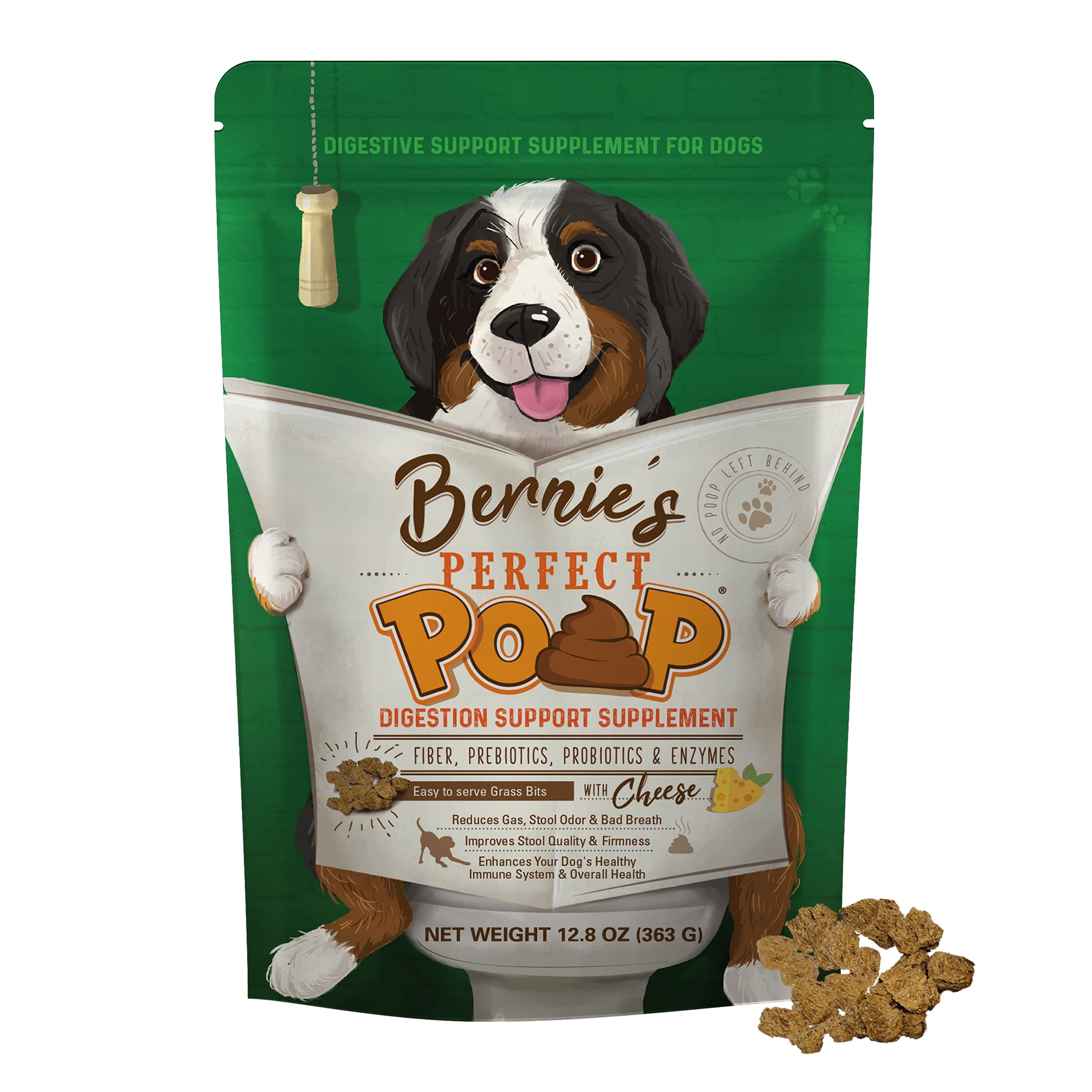 Bernie's Perfect Poop 4-in-1 Digestive Supplement (Cheese, 12.8 oz)